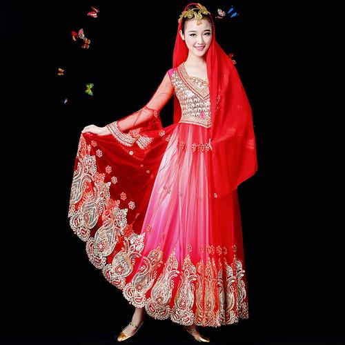 印度舞蹈服装演出服成人新款肚皮舞表演舞台民族套装新疆舞蹈服女_6折